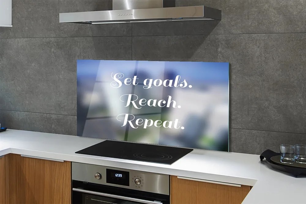 Szklany Panel Klasyczny Biały Napis