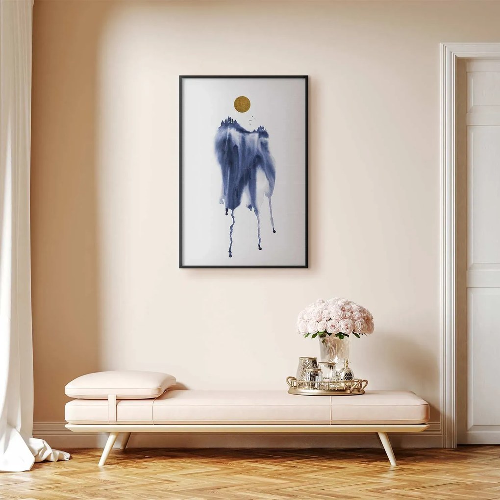 Plakat Akwarelowa abstrakcja 21 x 30 cm z ramą czarną bez marginesu ARTGEIST B
