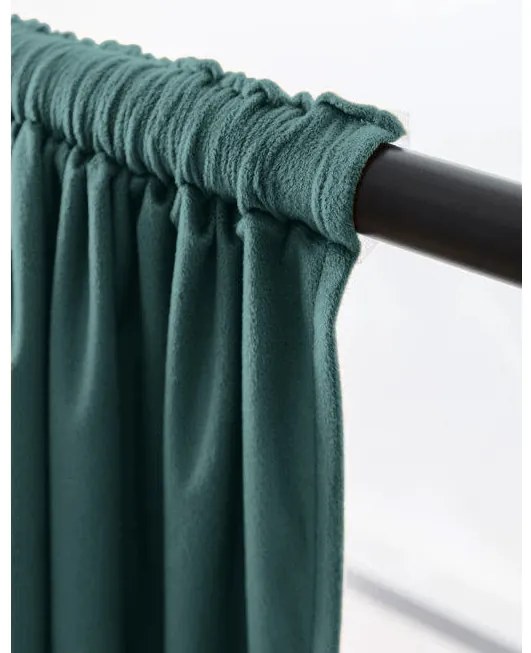 Zasłona zaciemniająca VELVET 140x250 cm, turkusowa Zawieszanie: Taśma z wiązaniami