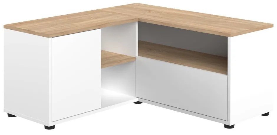 Biała szafka pod TV w dekorze dębu 90x45 cm Angle – TemaHome