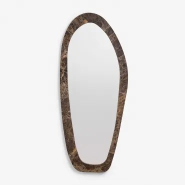 Nieregularne Lustro Ścienne Z Naturalnego Kamienia Urkiz Brązowy Marmur Emperador & 70 X 165 Cm - Sklum