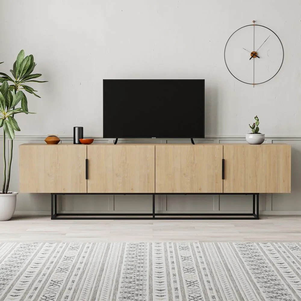 Szafka pod TV w dekorze dębu 200x55 cm Titan – Marckeric