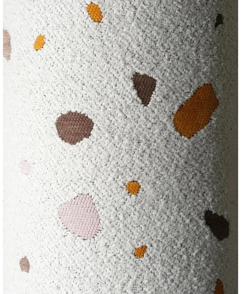 Biały fotel dziecięcy z materiału bouclé/z tkaniny szenilowej Terrazzo Moon – Wigiwama