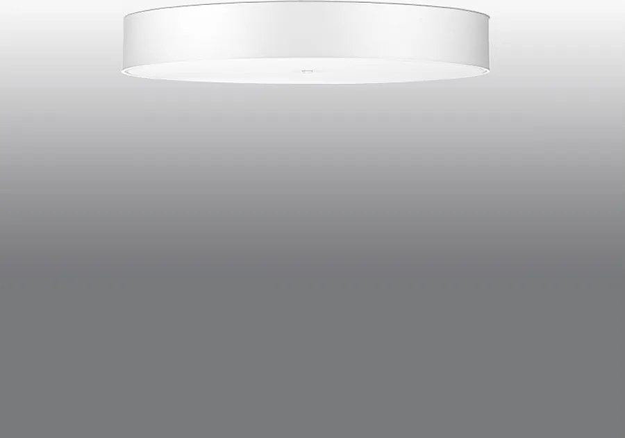 Plafony minimalistyczny Kalmaris, tkanina/szkło/stal - 6 źródło światła 4000K - L.100 x H.20 cm - biały