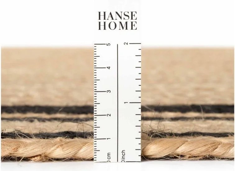 Czarny/w naturalnym kolorze chodnik z juty dwustronny/tkany ręcznie 70x200 cm Jutta – Hanse Home