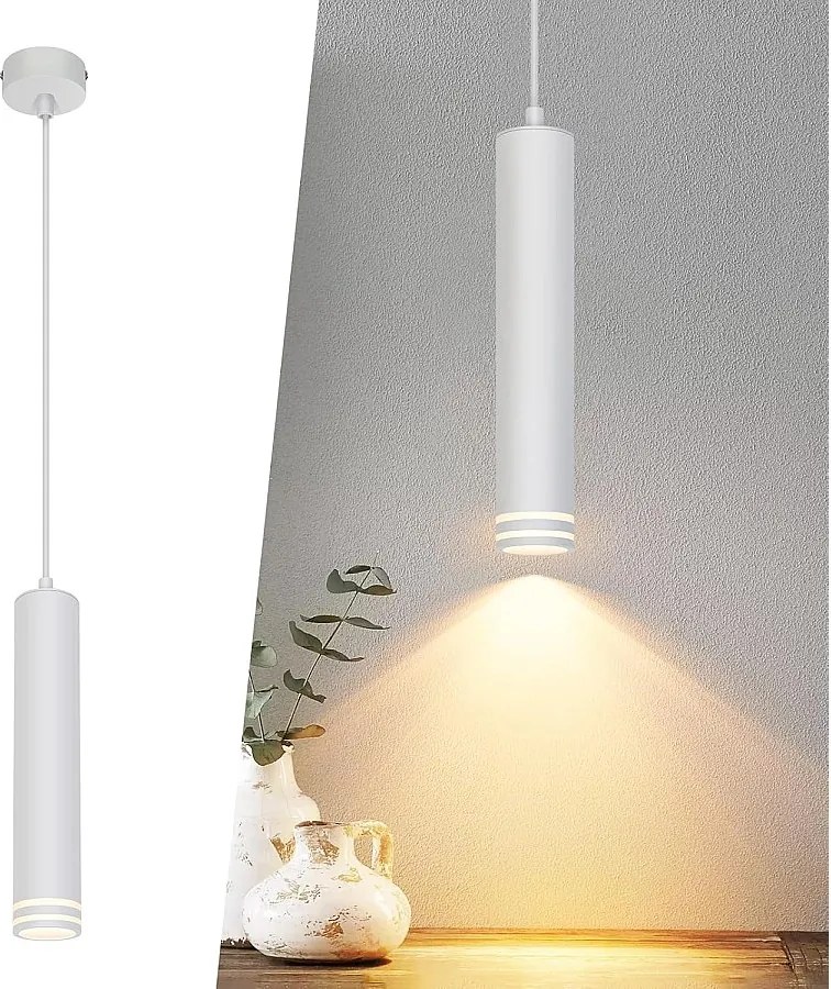 Lampa wisząca Nettlife GU10 Cylinder, 1-punktowa, nowoczesna aluminiowa lampa wisząca, regulowana wysokość