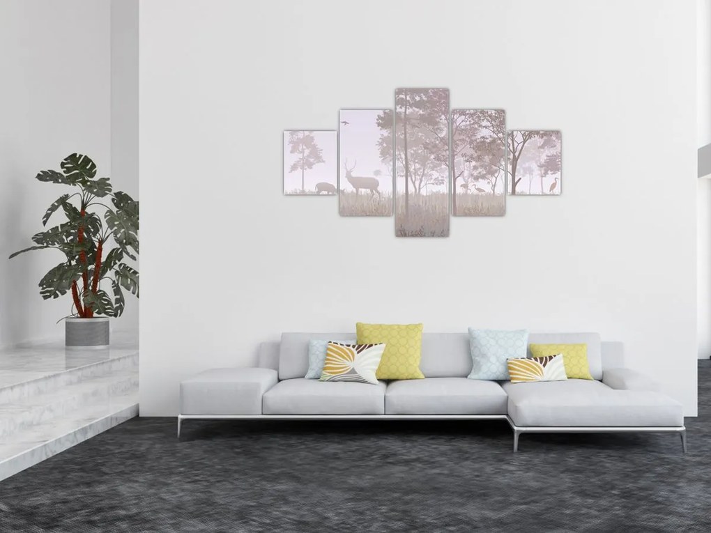 Obraz - Lasek, jednokolorowy (125x70 cm)