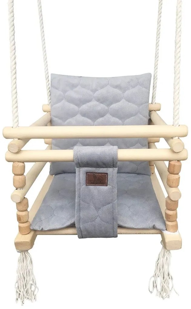 Szara huśtawka domowa do pokoju dziecka 3w1 Z1-P06