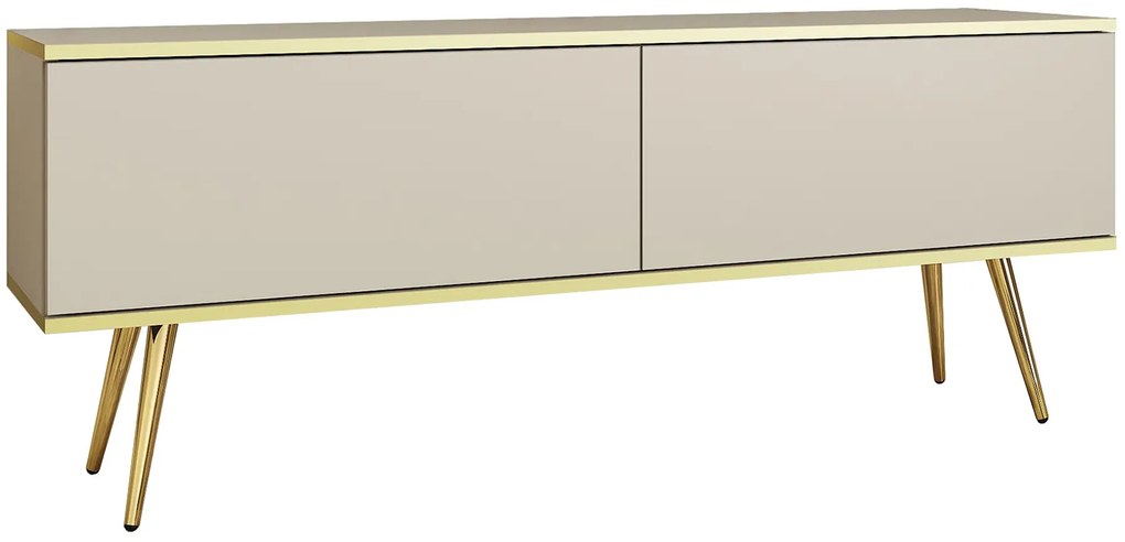 Szafka pod TV beż piaskowy + złoty P8-F58