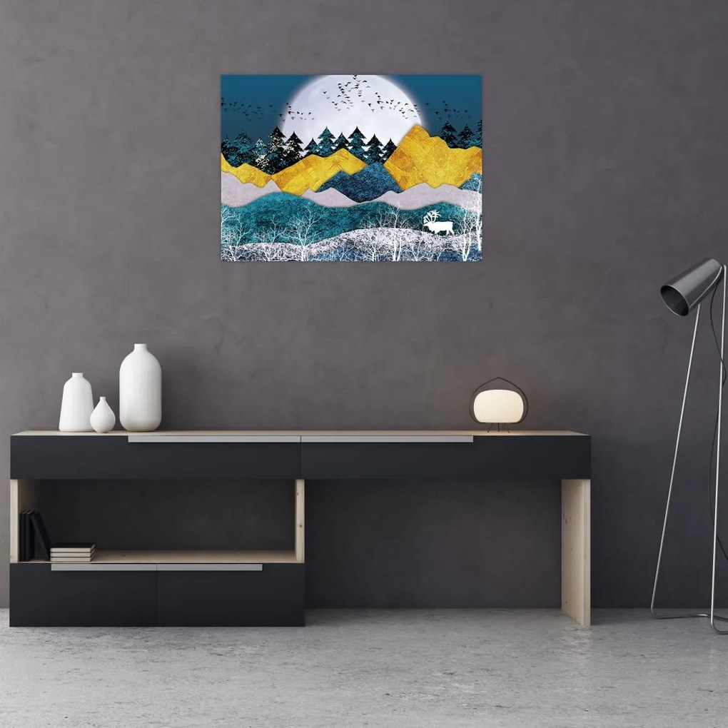 Obraz na szkle - Krajobraz polarny (70x50 cm)