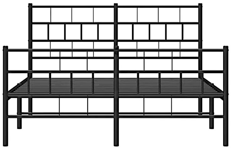 Czarne dwuosobowe metalowe łóżko 120x200 - Lunaro