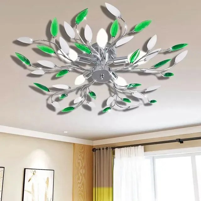 Zielona lampa sufitowa w formie liści - E996-Tava