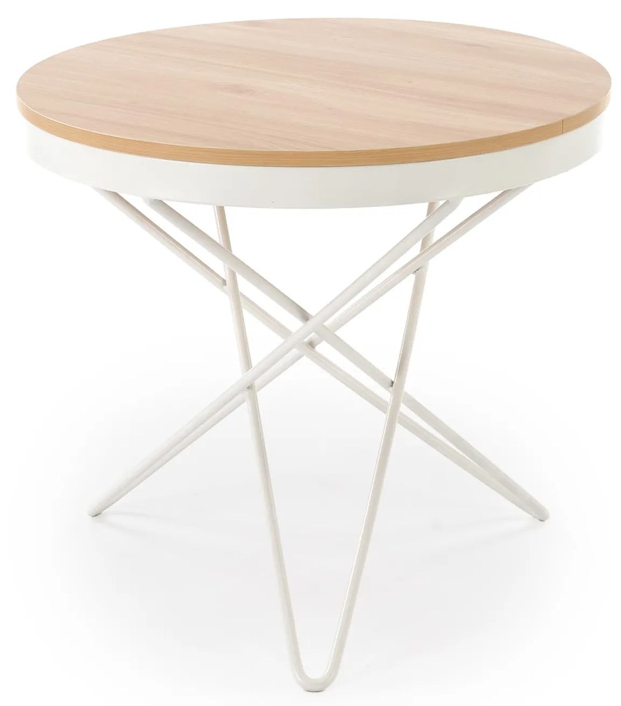 Ława okrągła MDF naturalny/biały 60/55 LEILA