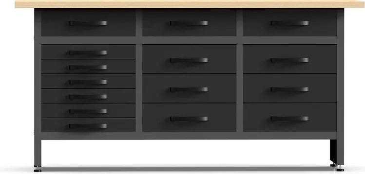 Stół roboczy G1, 840 x 1600 x 600 mm, 15 szufladami