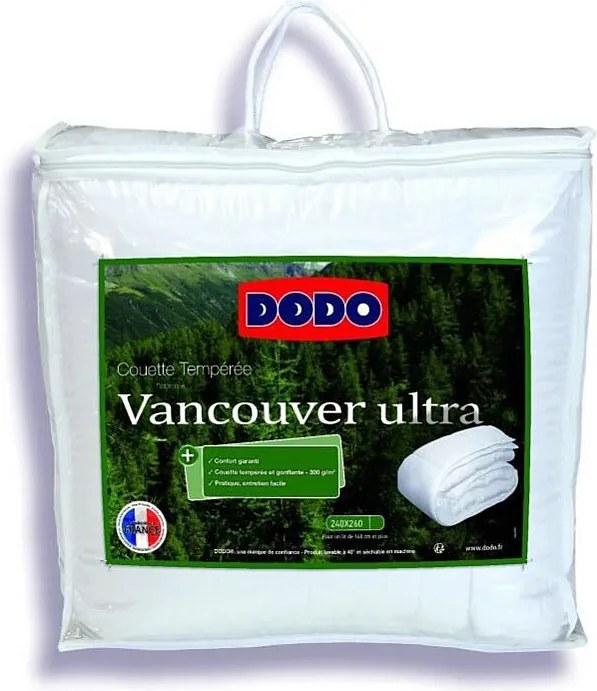Kołdra 240 x 260 cm DODO Tempérée 100% Włókno Poliestrowe Dla 2 Osób Biały Vancouver Ultra