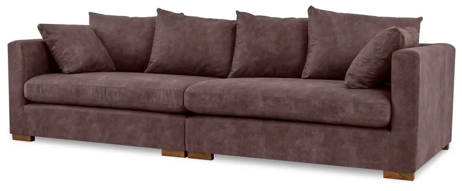 Ciemnobrązowa sofa z imitacji skóry 266 cm Hamburg – Scandic