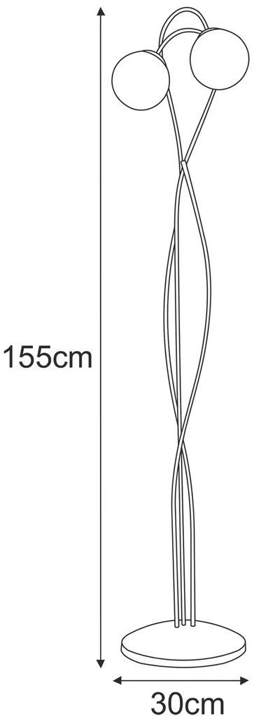 Nowoczesna lampa podłogowa z dwoma kloszami - 10X A719 M0-P89