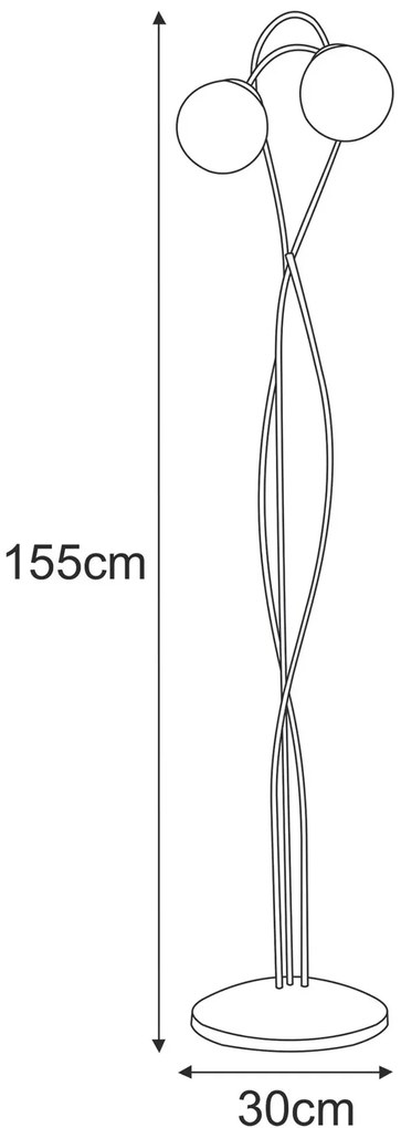 Nowoczesna lampa podłogowa z dwoma kloszami - A719-Geza