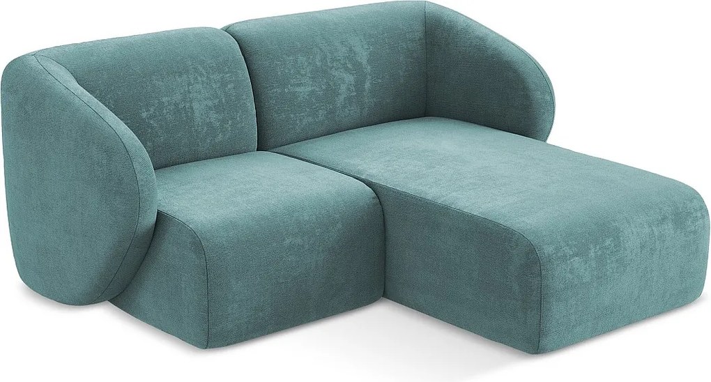 Narożnik prawostronny - z tkaniny szenilowej - jeans - LANI