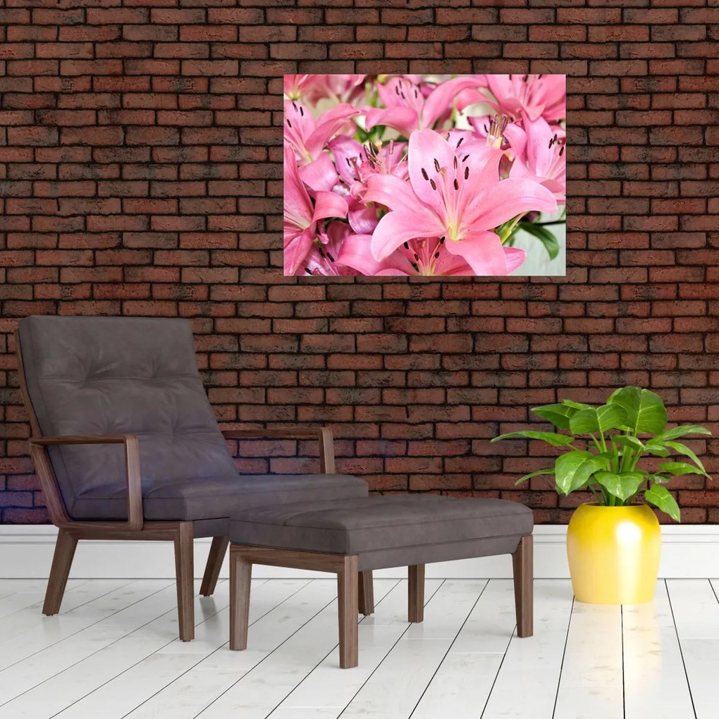 Obraz - Różowe lilie (70x50 cm)