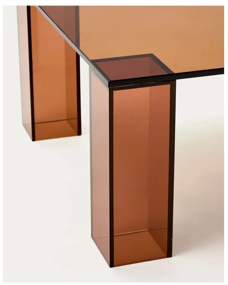 Brązowy szklany stolik 60x140 cm Adularia – Kave Home