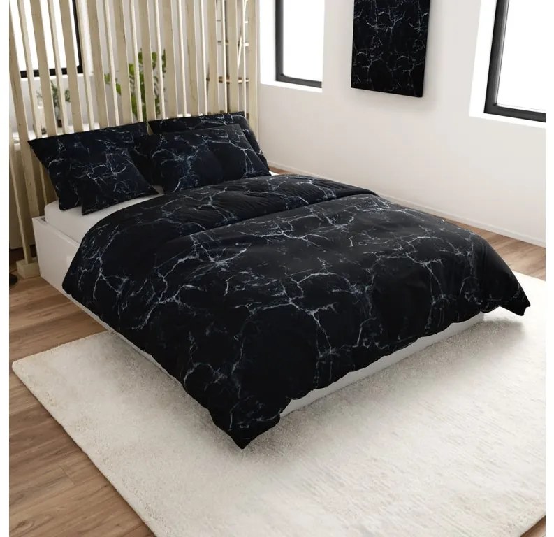 PrzytulneMieszkanie.pl PrzytulneMieszkanie.pl Pościel z mikrofibry TEMPESTA czarna Rozmiar pościeli: 70 x 90 cm | 140 x 200 cm