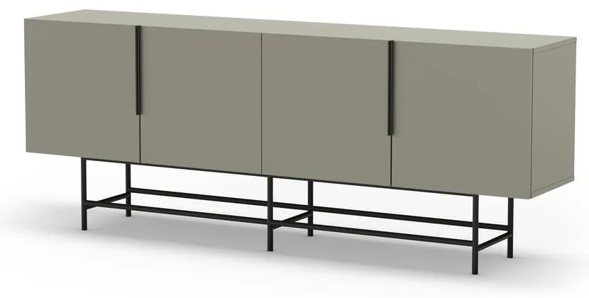 Zielonoszara niska komoda 200x77,5 cm Eldia – Marckeric
