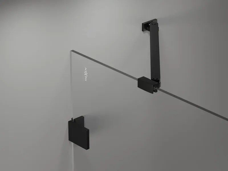 Mexen Lunar drzwi prysznicowe uchylne prawe 115 cm, transparent, czarne - 834-115-000-70-00-P