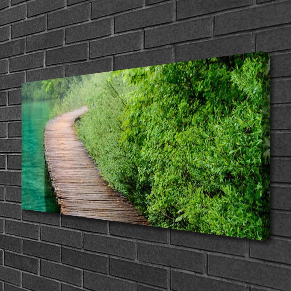 Obraz canvas Drewniany Mostek w Lesie