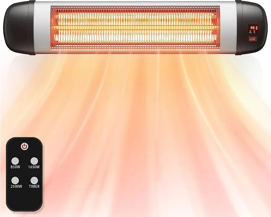 NETTLIFE Ogrzewanie promiennikowe Taras Ogrzewanie na podczerwień - 2500W Zewnętrzne ogrzewanie promiennikowe na podczerwień
