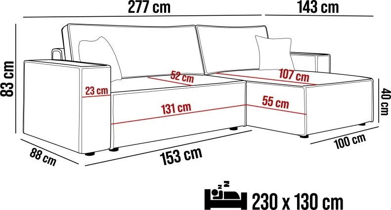 Narożnik POSO XL Lewostronny zestaw z poduszkami wolnostojący tkanina POSO 27 WERSAL