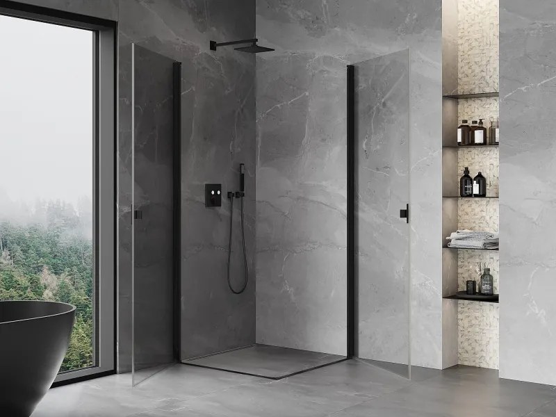 Mexen Mist-B Duo kabina prysznicowa uchylna 90 x 90 cm, transparent, czarna - 8A2-090-090-70-00