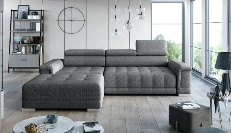 Narożnik CAMPO S z elektryczną regulacją siedziska Lewostronny w tkaninie MEMPHIS 06 WERSAL