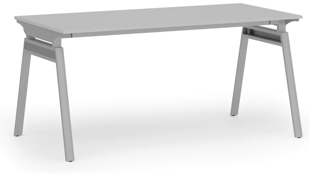 Biurko PRIMO SIGMA, 160x80 cm, szara podstawa, szary