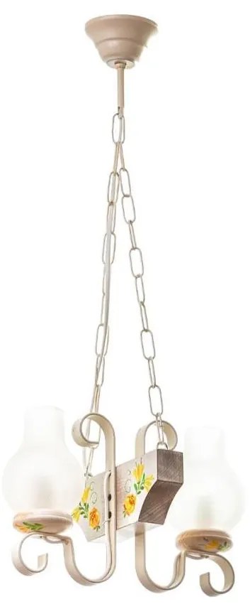 Brilagi - Żyrandol na łańcuchu QUEEN 2xE14/40W/230V buk/kremowy