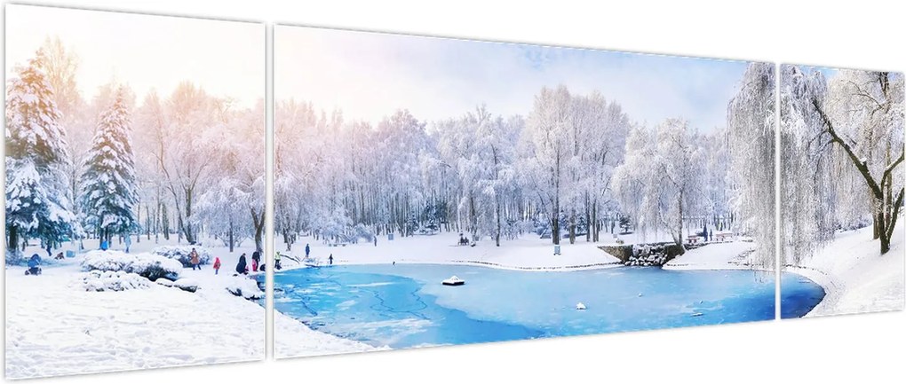 Obraz - Lodowe jezioro (170x50 cm)