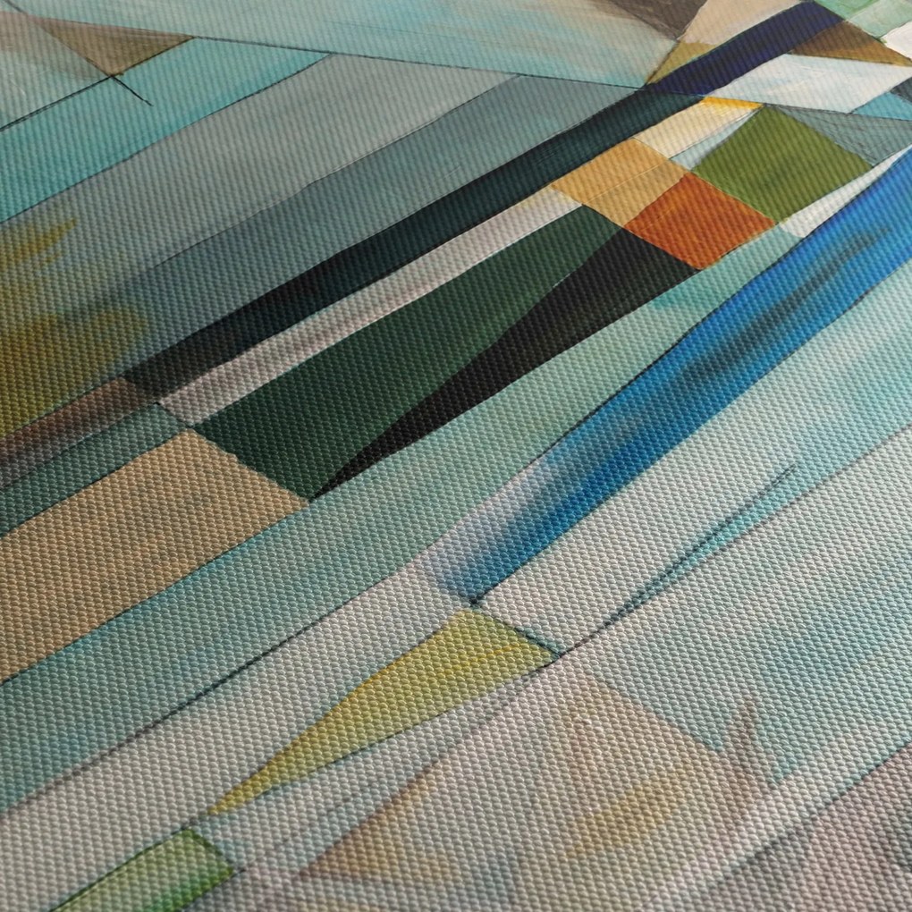 Obraz - Abstrakcja (z zegarem) (90x30 cm)