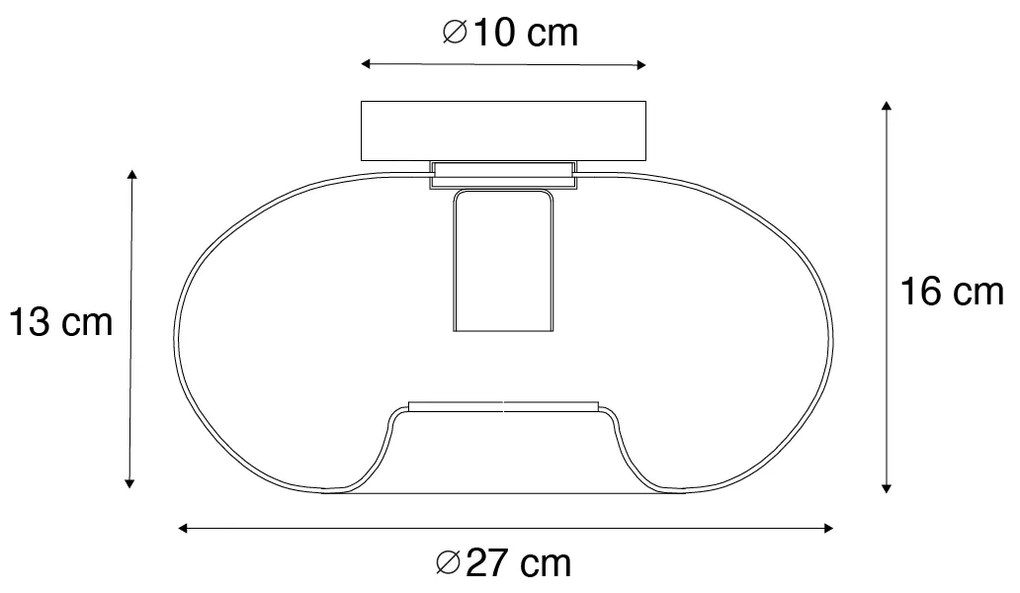 Inteligentna lampa sufitowa złota ze szkłem z Wifi P45 - Ayesha