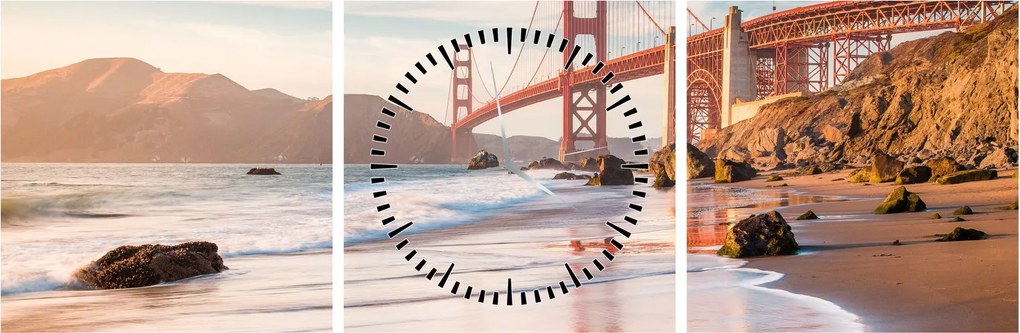 Obraz - Golden Gate Bridge (z zegarem) (90x30 cm)