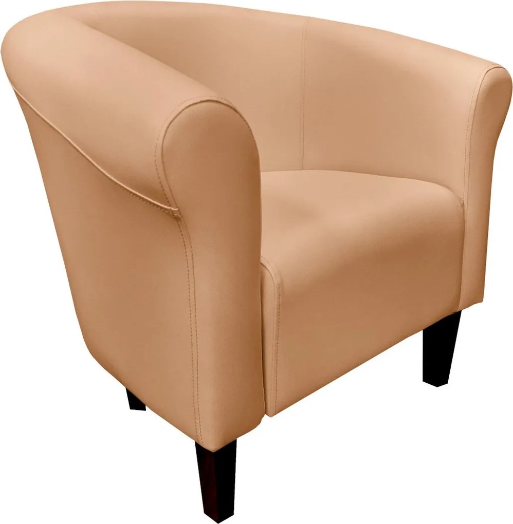 Fotel Milo tkanina Eko-skóra elegancki fotel do salonu i gabinetu : Kolor nogi - Venge, Kolor tkaniny - EKO-SKÓRA - 14D, Wysokość nogi - 15 cm
