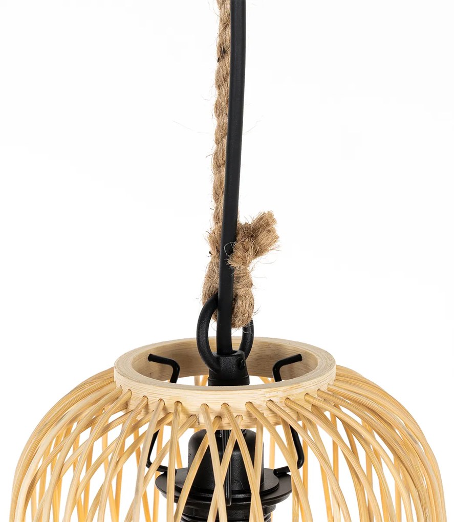 Zewnetrzna Rustykalna lampa wisząca zewnętrzna z rattanu 25 cm - Calamus Rustykalny / Vintage Oswietlenie zewnetrzne