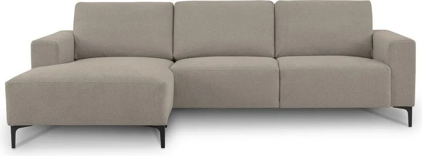 Jasnobrązowy narożnik z tkaniny szenilowej (lewostronny/z szezlongiem) Fabian – Scandic