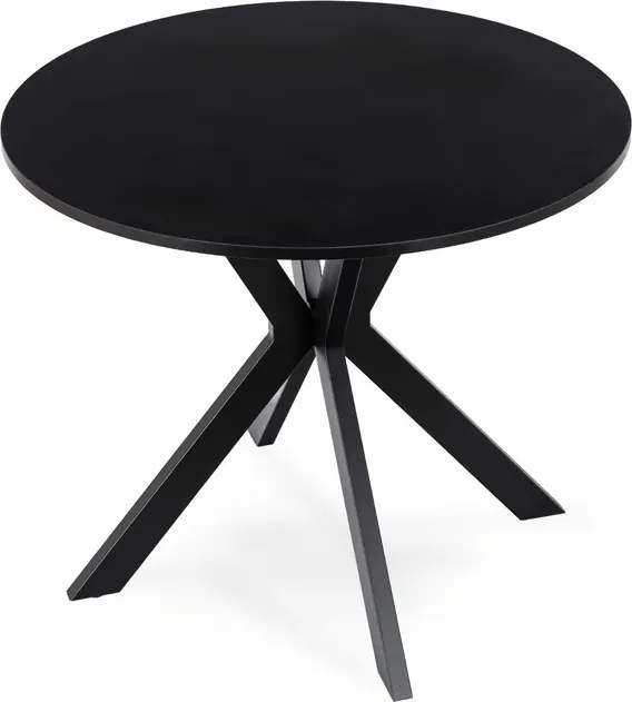 Stół Okrągły LAUREN 80 cm Czarny Loft Nowoczesny