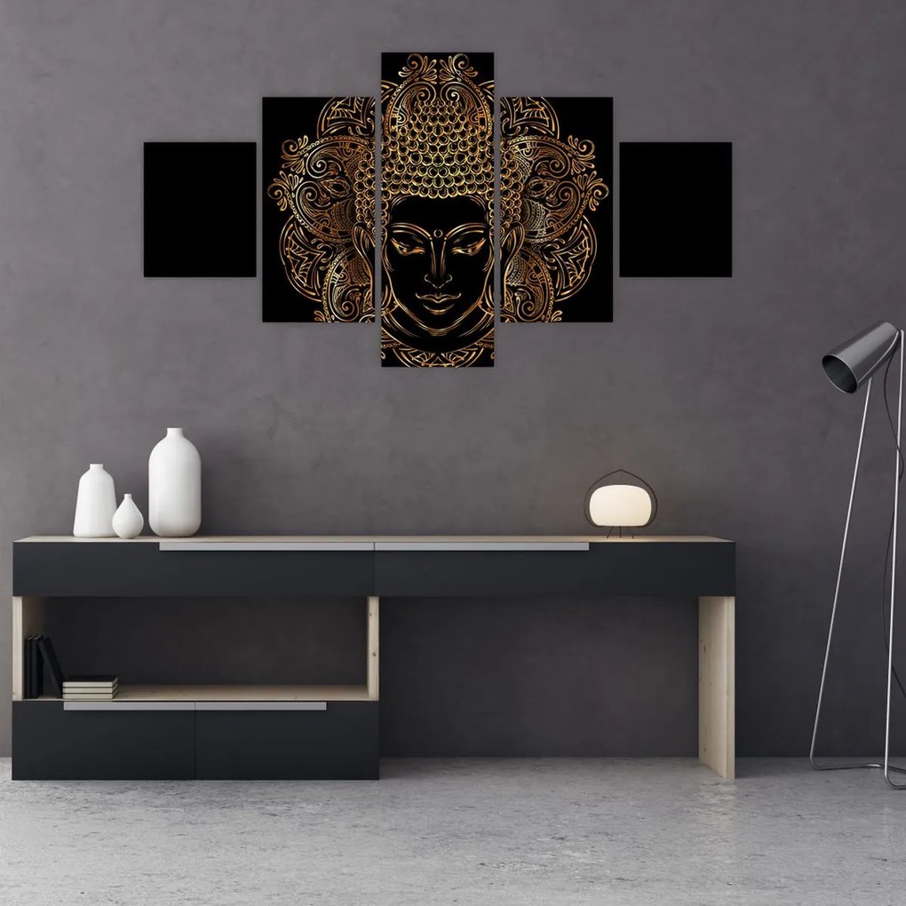 Obraz złotego Buddy (125x70 cm)