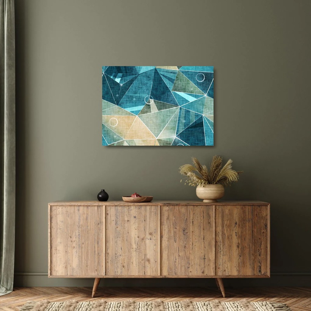 Obraz na szkle - Turkusowa abstrakcja (70x50 cm)