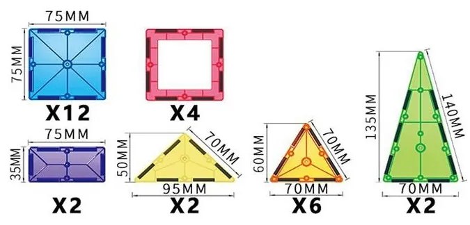 Woopie magnetyczne klocki konstrukcyjne montessori 3d