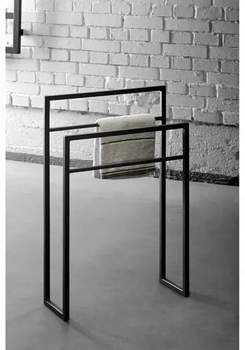 SAPHO Ska301 Ska stojak na ręczniki 55 x 79 x 20 cm, czarny matowy