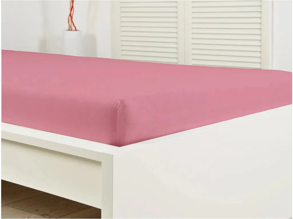 PrzytulneMieszkanie.pl Nieprzemakalne prześcieradło do dziecięcego łóżeczka JERSEY 60x120 cm różowe