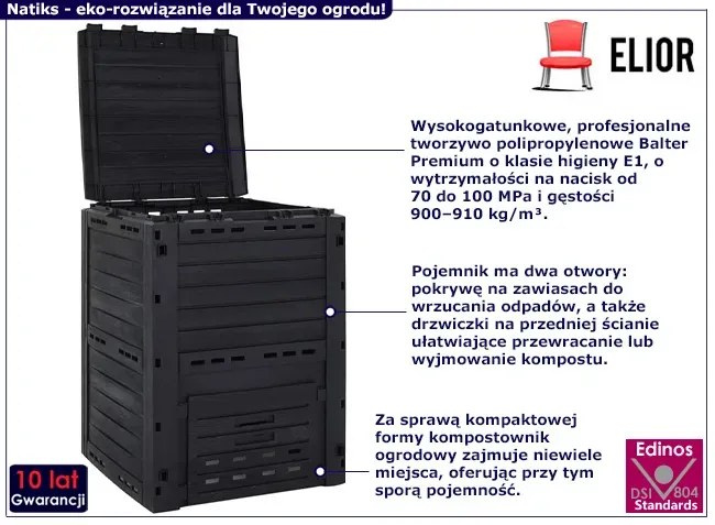 Nowoczesny kompostownik ogrodowy - Sparti