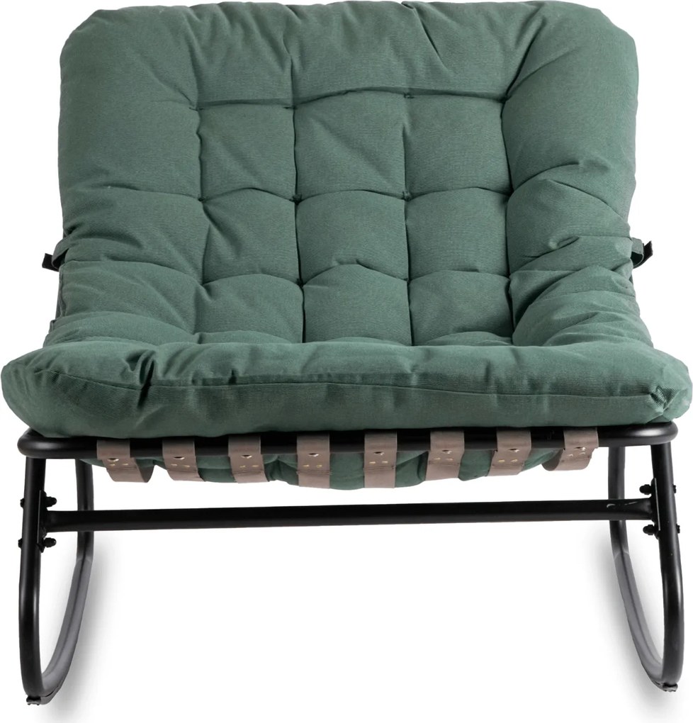 Fotel Bujany Ogrodowy AURORA na Płozach Zielony Nowoczesny